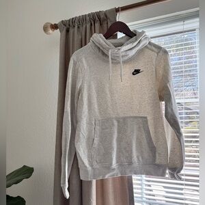 Nike light gray scuba/hoodie pullover sweater, size small.